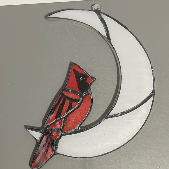Other - Suncatcher Acrylic Cardinal Bird & Moon New Gifs Home Cabin Decor